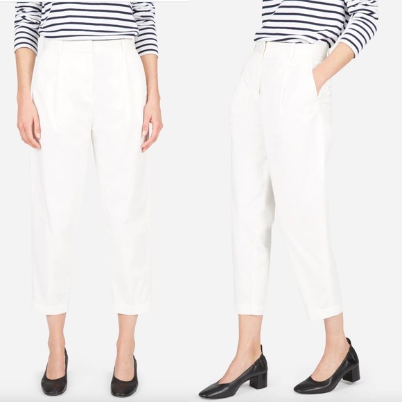 Everlane The Slouchy Cropped Chino Pant In Off White Size 2 New - Picture 2 of 15